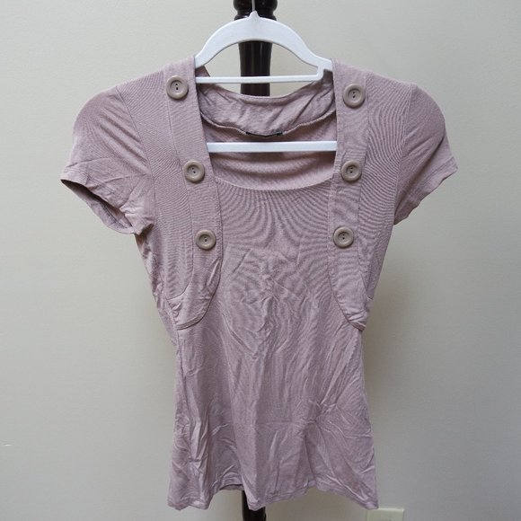 Soft T-Shirt with Button Detail - Picture 1 of 3